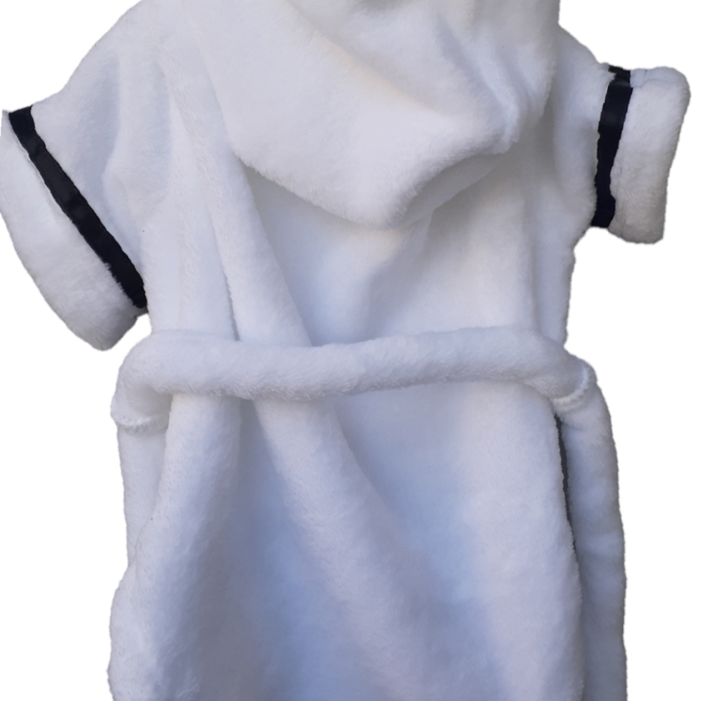 Pet Robe white soft plush with black trim sz Lg ,for A small dog cat new - Picture 3 of 8